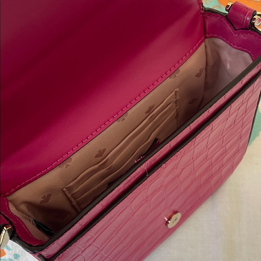 Kate Spade Fuchsia Croc-Embossed Mini Bag - Picture 5 of 8